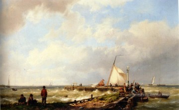 Apporter dans la capture Hermanus Snr Koekkoek paysage marin bateau Peinture à l'huile